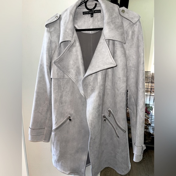 Jackets & Blazers - Grey Suede Coat